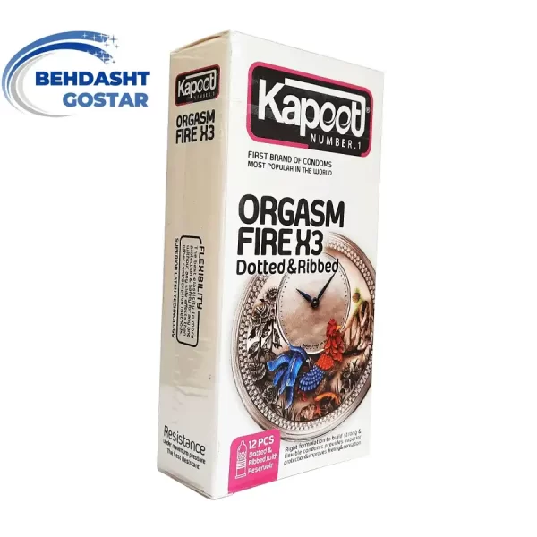 کاندوم تحریک کننده مدل Orgasm Fire X3 کاپوت 12 عددی