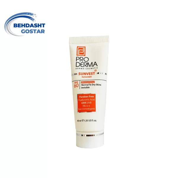 کرم ضد آفتاب پوست خشک پرودرما SPF60 حجم 40ml