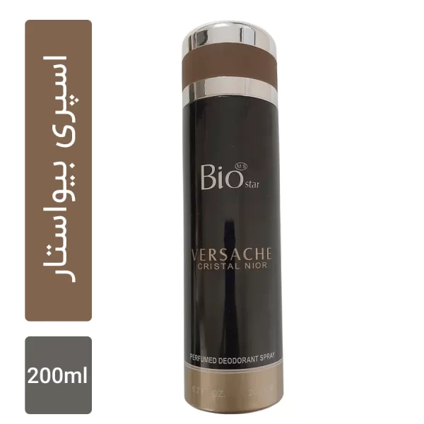 اسپری بدن زنانه بیو استار مدل Bio star Versache Cristal Nior حجم 200 میلی لیتر